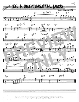 page one of In A Sentimental Mood (Real Book – Melody & Chords – Bass Clef Instruments)