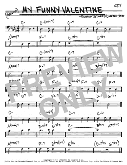 page one of My Funny Valentine (Real Book – Melody & Chords – Bass Clef Instruments)