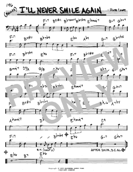 page one of I'll Never Smile Again (Real Book – Melody & Chords – Bass Clef Instruments)