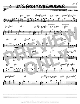 page one of It's Easy To Remember (Real Book – Melody & Chords – Bass Clef Instruments)
