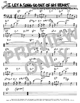 page one of I Let A Song Go Out Of My Heart (Real Book – Melody & Chords – Bass Clef Instruments)