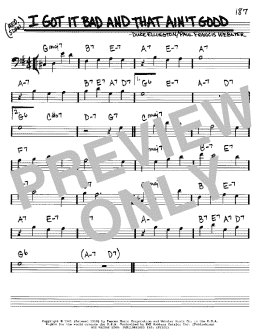 page one of I Got It Bad And That Ain't Good (Real Book – Melody & Chords – Bass Clef Instruments)