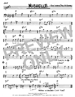 page one of Michelle (Real Book – Melody & Chords – Bass Clef Instruments)