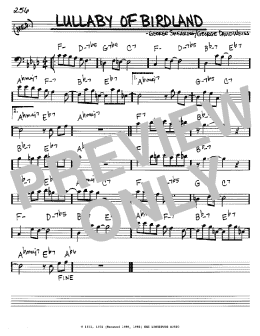 page one of Lullaby Of Birdland (Real Book – Melody & Chords – Bass Clef Instruments)