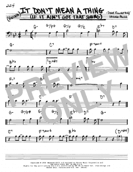 page one of It Don't Mean A Thing (If It Ain't Got That Swing) (Real Book – Melody & Chords – Bass Clef Instruments)