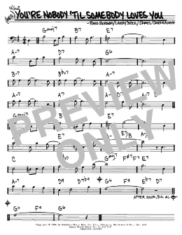 page one of You're Nobody 'Til Somebody Loves You (Real Book – Melody & Chords – Bass Clef Instruments)