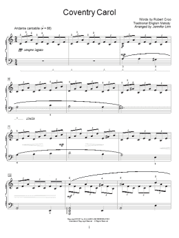 page one of Coventry Carol (Educational Piano)