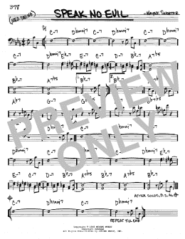 page one of Speak No Evil (Real Book – Melody & Chords – Bass Clef Instruments)