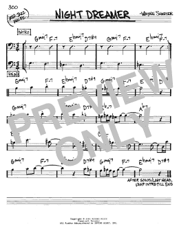 page one of Night Dreamer (Real Book – Melody & Chords – Bass Clef Instruments)