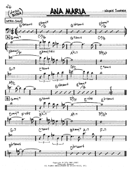 page one of Ana Maria (Real Book – Melody & Chords – Bass Clef Instruments)