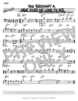page one of You Brought A New Kind Of Love To Me (Real Book – Melody & Chords – Bass Clef Instruments)