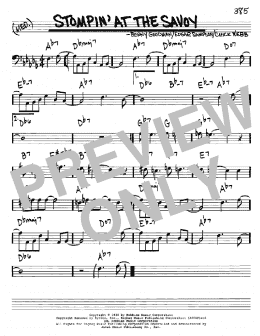 page one of Stompin' At The Savoy (Real Book – Melody & Chords – Bass Clef Instruments)