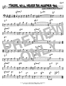 page one of There Will Never Be Another You (Real Book – Melody & Chords – Bass Clef Instruments)