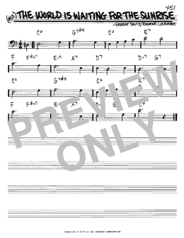 page one of The World Is Waiting For The Sunrise (Real Book – Melody & Chords – Bass Clef Instruments)