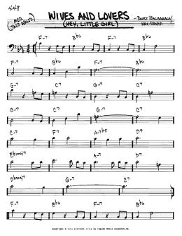 page one of Wives And Lovers (Hey, Little Girl) (Real Book – Melody & Chords – Bass Clef Instruments)