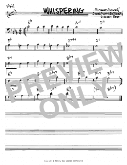 page one of Whispering (Real Book – Melody & Chords – Bass Clef Instruments)