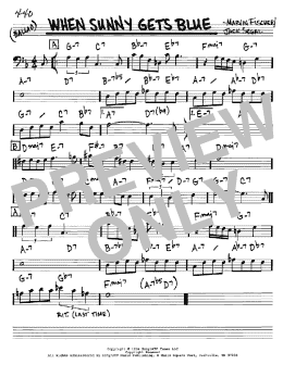 page one of When Sunny Gets Blue (Real Book – Melody & Chords – Bass Clef Instruments)