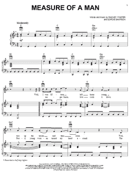 page one of Measure Of A Man (Piano, Vocal & Guitar Chords (Right-Hand Melody))
