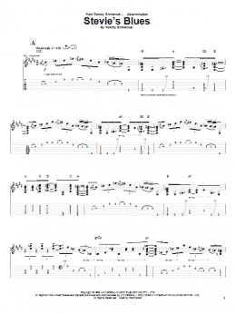 page one of Stevie's Blues (Guitar Tab)