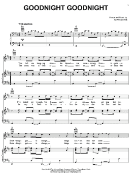 page one of Goodnight Goodnight (Piano, Vocal & Guitar Chords (Right-Hand Melody))