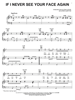 page one of If I Never See Your Face Again (Piano, Vocal & Guitar Chords (Right-Hand Melody))