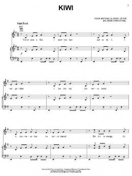 page one of Kiwi (Piano, Vocal & Guitar Chords (Right-Hand Melody))