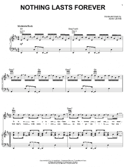 page one of Nothing Lasts Forever (Piano, Vocal & Guitar Chords (Right-Hand Melody))