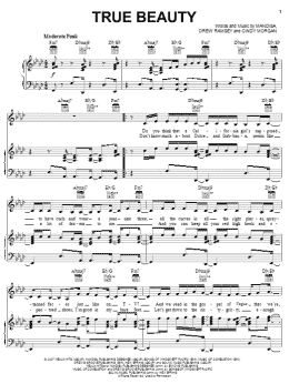 page one of True Beauty (Piano, Vocal & Guitar Chords (Right-Hand Melody))