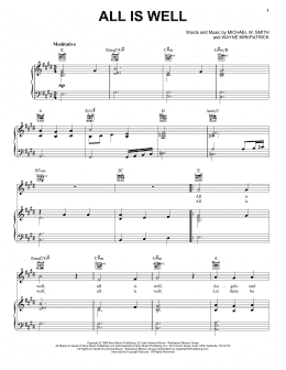 page one of All Is Well (Piano, Vocal & Guitar Chords (Right-Hand Melody))