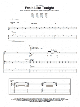 page one of Feels Like Tonight (Guitar Tab)