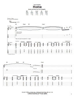 page one of Home (Guitar Tab)