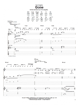 page one of Gone (Guitar Tab)