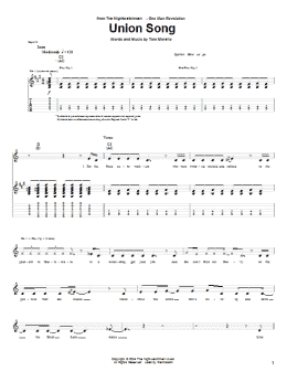 page one of Union Song (Guitar Tab)