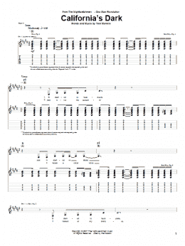 page one of California's Dark (Guitar Tab)