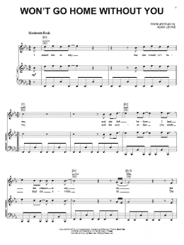 page one of Won't Go Home Without You (Piano, Vocal & Guitar Chords (Right-Hand Melody))