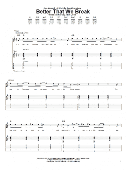 page one of Better That We Break (Guitar Tab)
