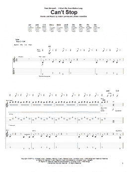 page one of Can't Stop (Guitar Tab)
