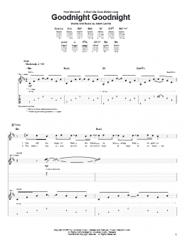 page one of Goodnight Goodnight (Guitar Tab)