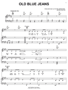 page one of Old Blue Jeans (Piano, Vocal & Guitar Chords (Right-Hand Melody))