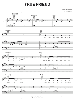page one of True Friend (Piano, Vocal & Guitar Chords (Right-Hand Melody))