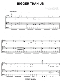 page one of Bigger Than Us (Piano, Vocal & Guitar Chords (Right-Hand Melody))