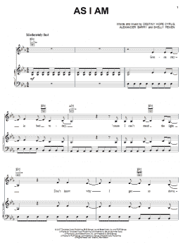 page one of As I Am (Piano, Vocal & Guitar Chords (Right-Hand Melody))