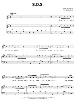 page one of S.O.S. (Piano, Vocal & Guitar Chords (Right-Hand Melody))