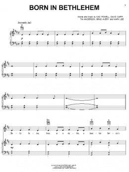 page one of Born In Bethlehem (Piano, Vocal & Guitar Chords (Right-Hand Melody))