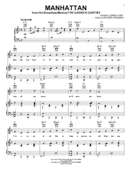 page one of Manhattan (Piano, Vocal & Guitar Chords (Right-Hand Melody))