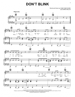 page one of Don't Blink (Piano, Vocal & Guitar Chords (Right-Hand Melody))