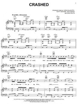 page one of Crashed (Piano, Vocal & Guitar Chords (Right-Hand Melody))