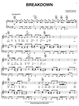 page one of Breakdown (Piano, Vocal & Guitar Chords (Right-Hand Melody))