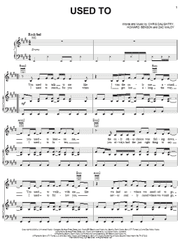 page one of Used To (Piano, Vocal & Guitar Chords (Right-Hand Melody))