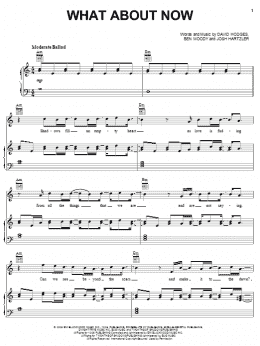 page one of What About Now (Piano, Vocal & Guitar Chords (Right-Hand Melody))